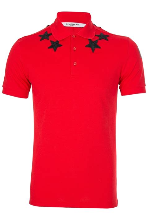 givenchy cuban star polo shirt|GIVENCHY Cuban Fit Stars Polo Red .